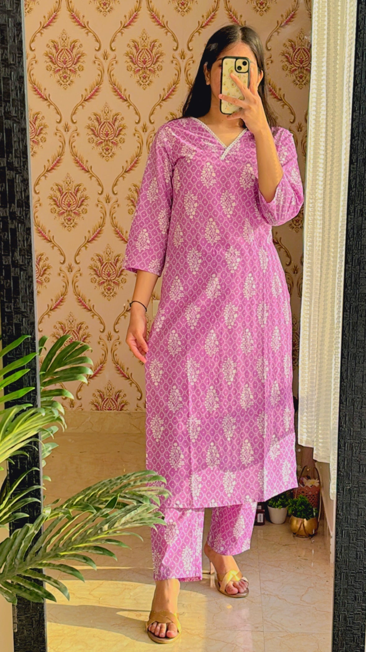 Lavender Lace Suit Set - Sukoon 3.0 (Slim Fit)