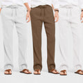 Men's Linen Blend Loose Fit Pants Pack of 3