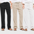 Men's Linen Blend Loose Fit Pants Pack of 3