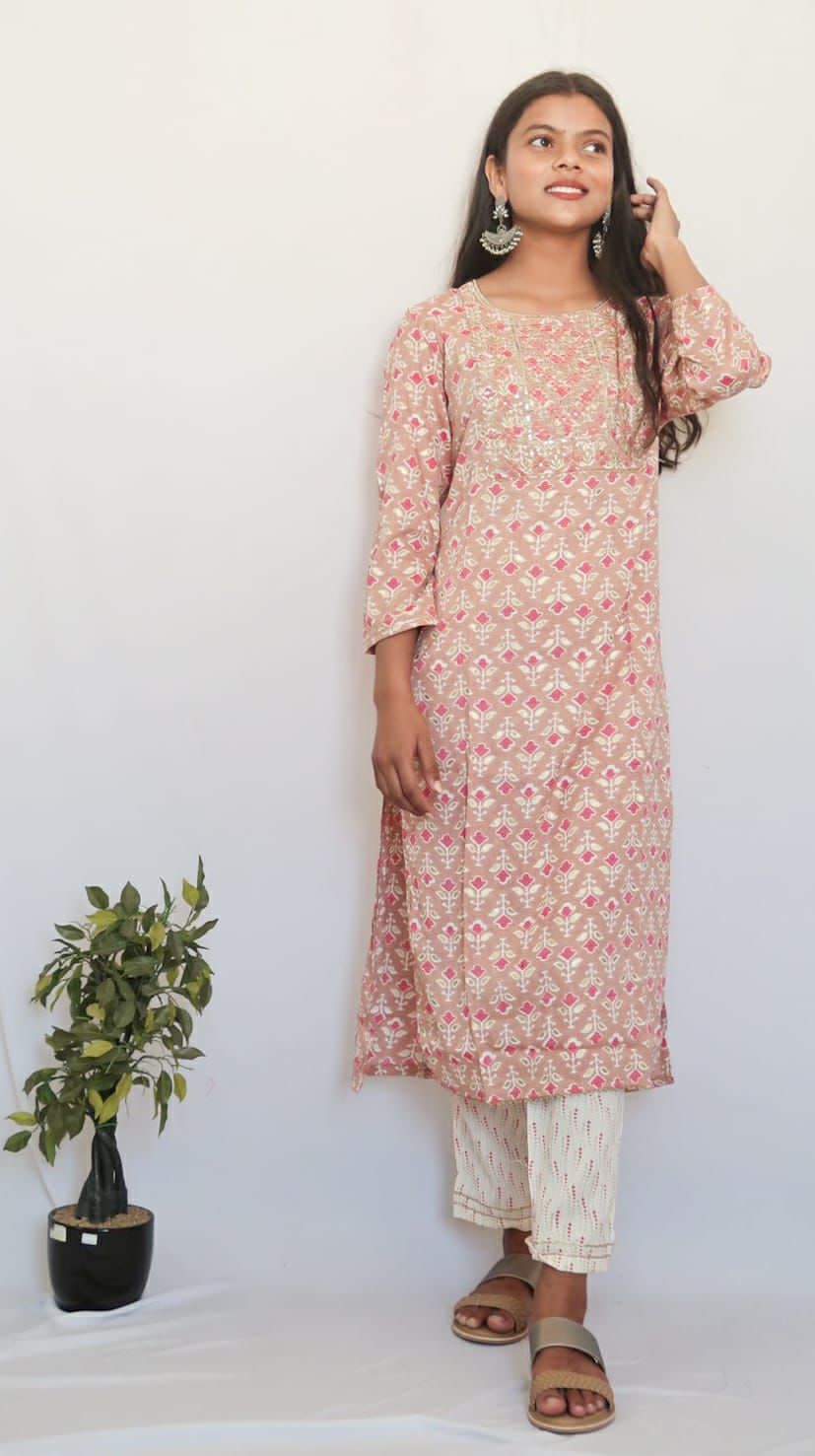 SALE: Soft Pink Latte Sequin Suit Set