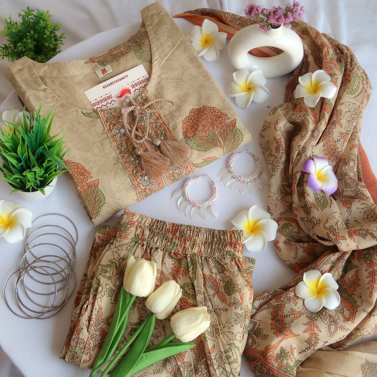 Mocha Bloom Harmony Suit Set