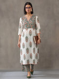 Jaipur Kurti Women's Printed Straight Kurta Off-White
