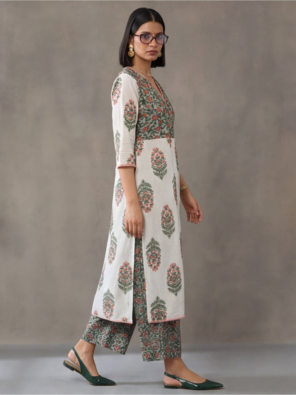 Jaipur Kurti Women's Printed Straight Kurta Off-White