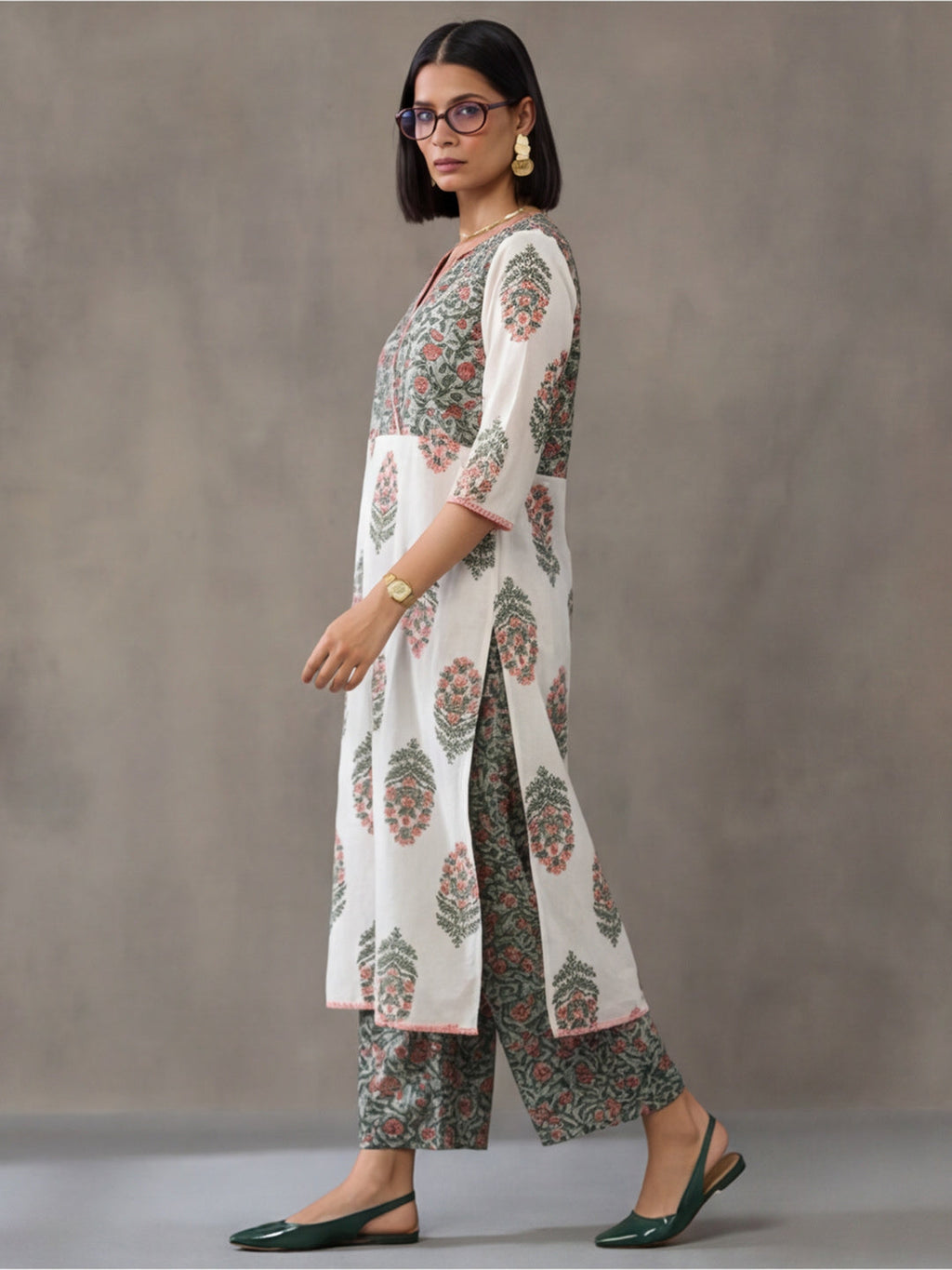 Jaipur Kurti Women's Printed Straight Kurta Off-White
