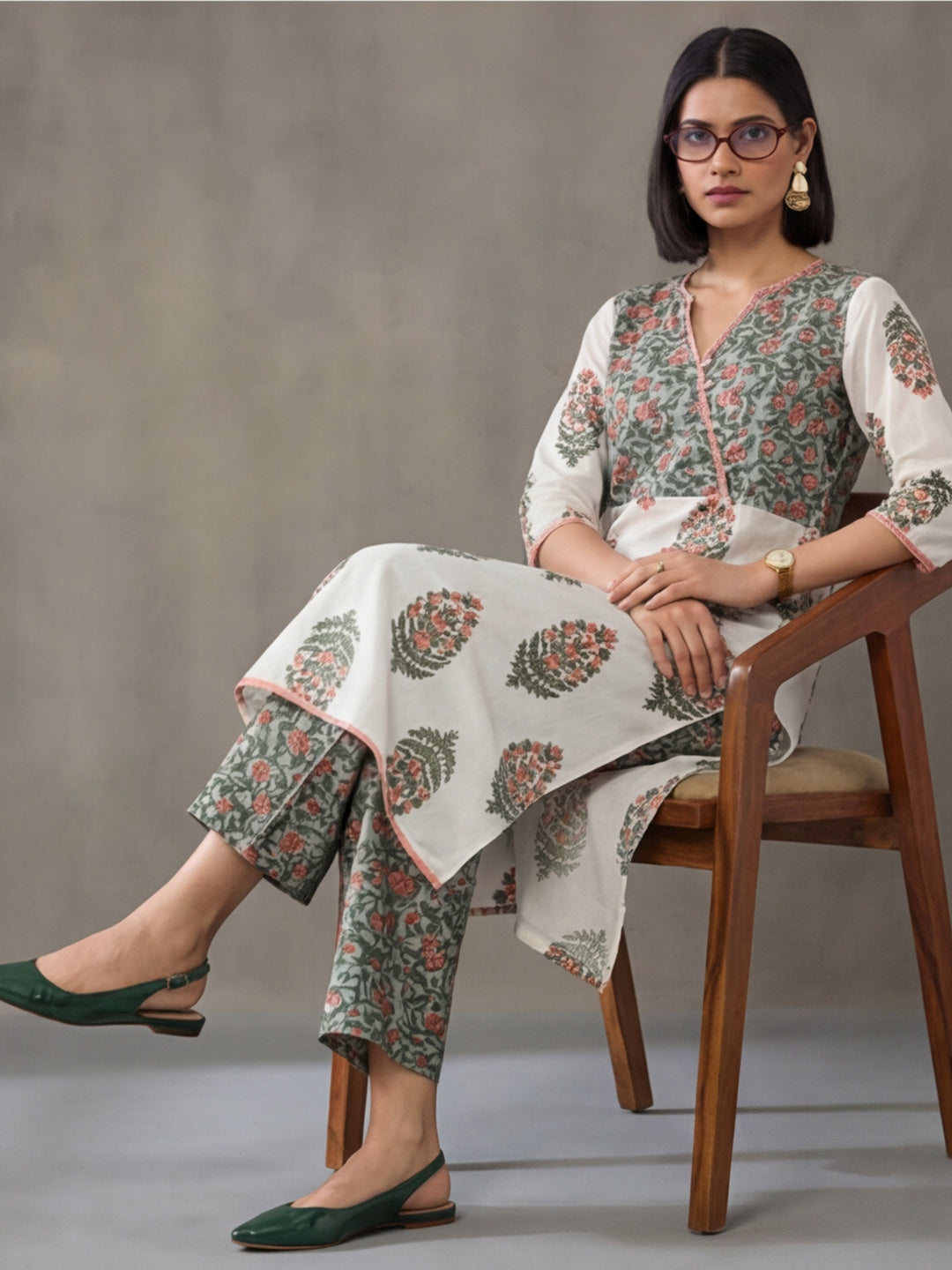 Jaipur Kurti Women's Printed Straight Kurta Off-White