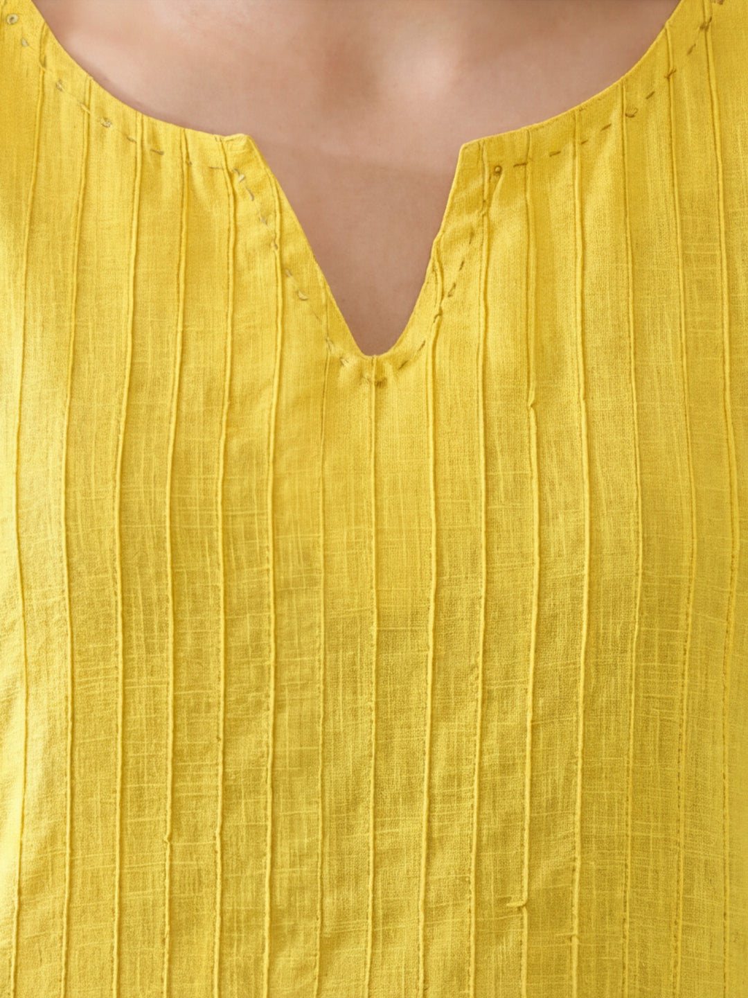 Jaipur Kurti Women's Embroidered Straight Pure Cotton Kurta Yellow