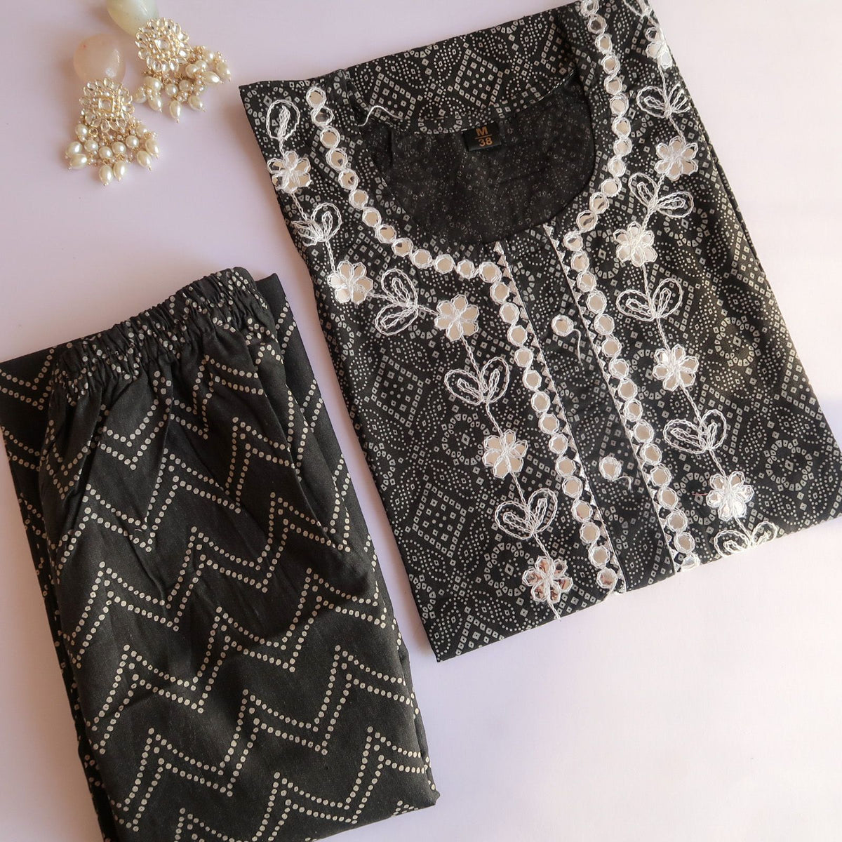Black & White Mirror Slim Fit Suit Set