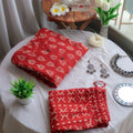 Crimson Pattern Cotton Suit Set