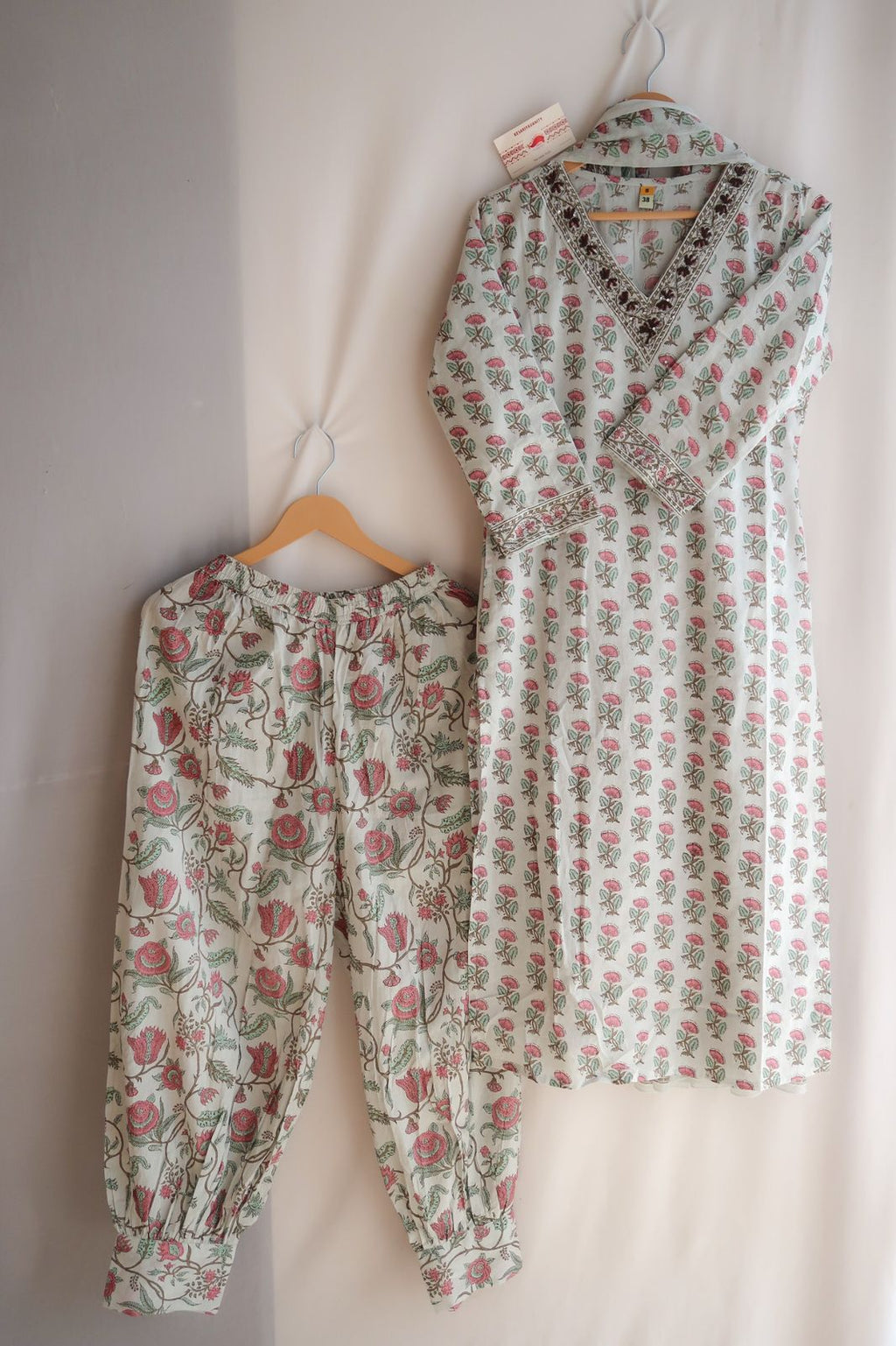 Pastel Petal Serene Suit Set - Slim  Fit
