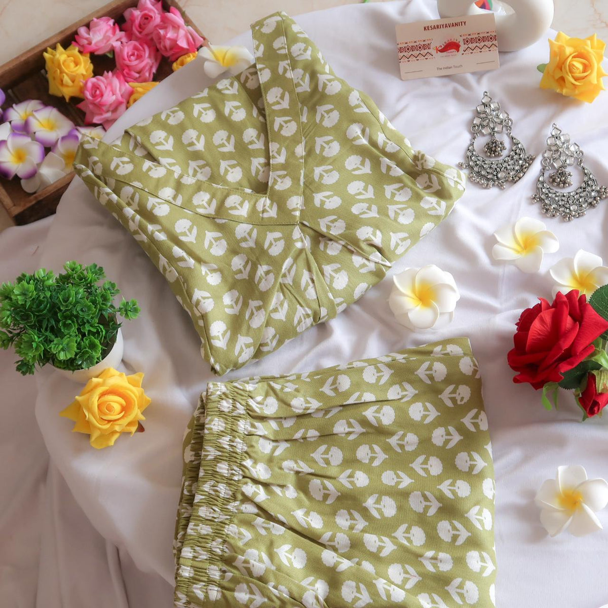 Olive Blooms Office/Regular Wear Suit Set - SOS