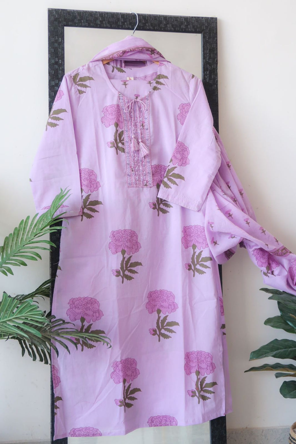 Lavender Pure Cotton Suit Set - Launch 16