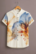 Men's Premium Floral Abstract Mandarin Collar Shirt